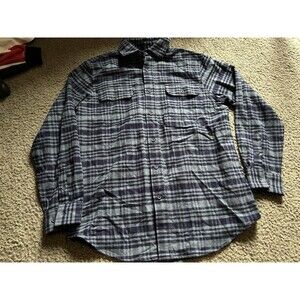 Redmond Clothing Outfitters Flannel Shirt Men's Size Medium Blue Plaid 2 Pocket